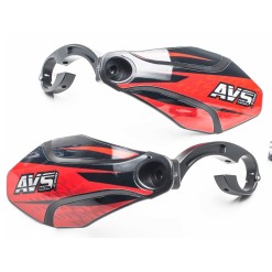 AVS Protège mains avec pattes aluminium - Noir / Rouge - Purebike