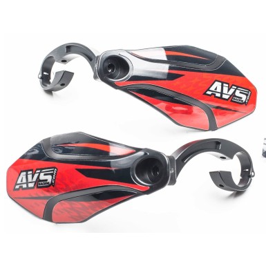 AVS Protège mains avec pattes aluminium - Noir / Rouge - Purebike