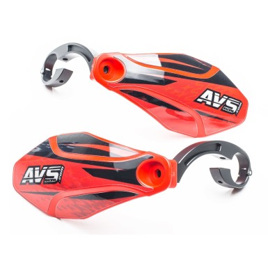 AVS Protège mains avec pattes aluminium - Rouge / Noir - Purebike