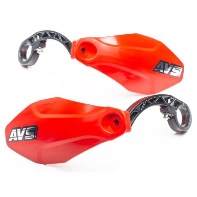 AVS Protège mains avec pattes plastique - Rouge - Purebike