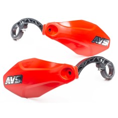 AVS Protège mains avec pattes plastique - Rouge - Purebike