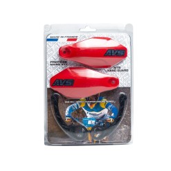 AVS Protège mains avec pattes plastique - Rouge - Purebike