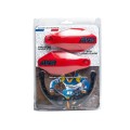 AVS Protège mains avec pattes plastique - Rouge - Purebike