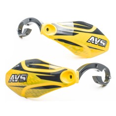 AVS Protège mains avec pattes aluminium - Jaune / Noir - Purebike