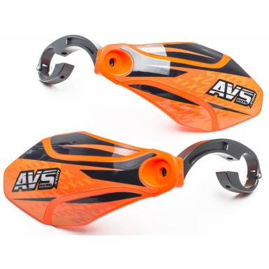 AVS Protège mains avec pattes aluminium - Orange / Noir - Purebike