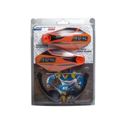 AVS Protège mains avec pattes aluminium - Orange / Noir - Purebike