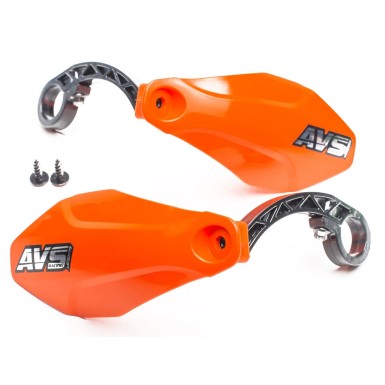 AVS Protège mains avec pattes plastique - Orange - Purebike