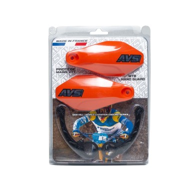 AVS Protège mains avec pattes plastique - Orange - Purebike