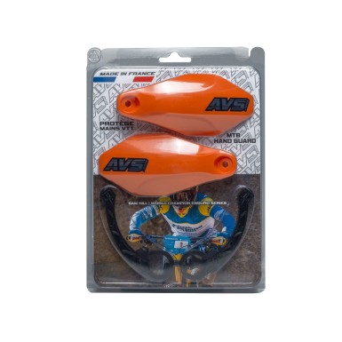 AVS Protège mains avec pattes plastique - Orange fluo - Purebike