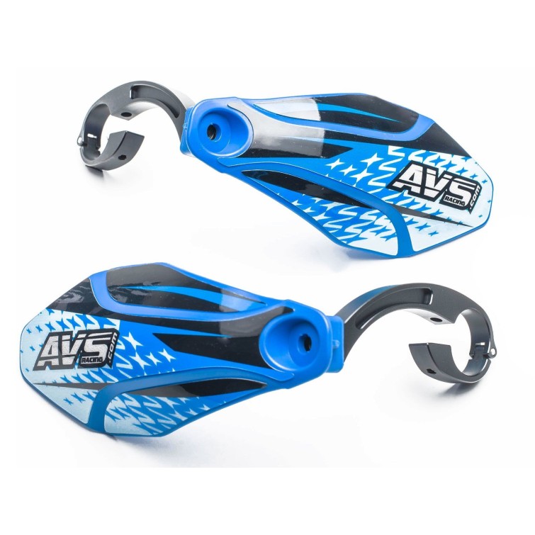 AVS Protège mains avec pattes aluminium - Bleu foncé / Noir - Purebike