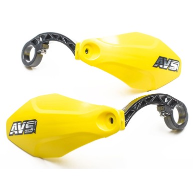 AVS Protège mains avec pattes plastique - Jaune fluo - Purebike