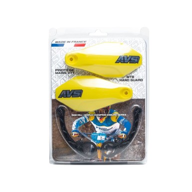 AVS Protège mains avec pattes plastique - Jaune fluo - Purebike