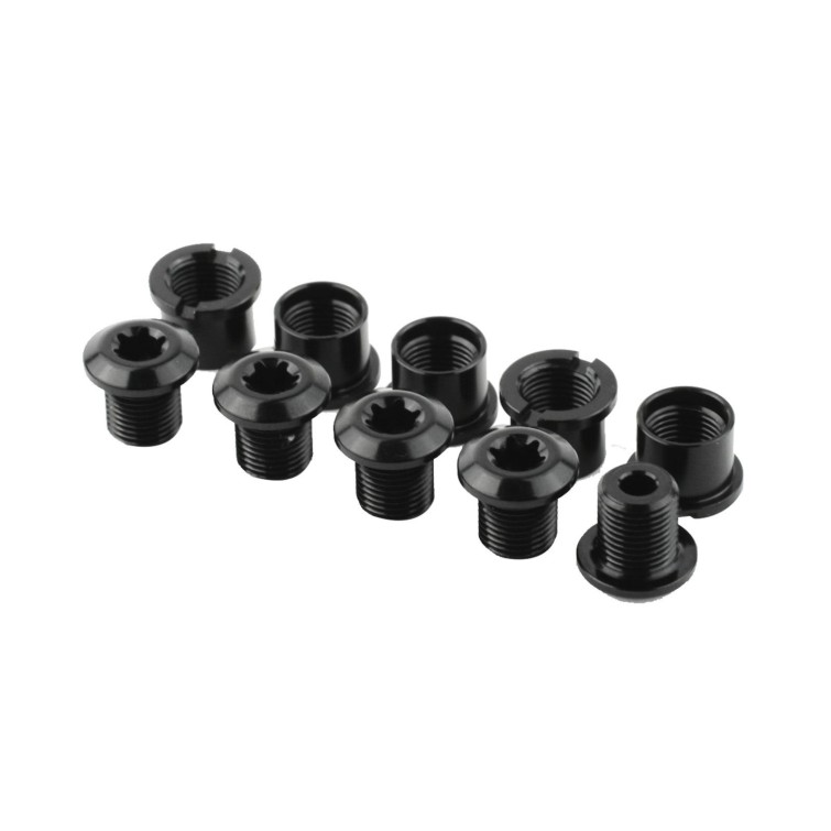 Kit de 5 vis + cheminées pour plateaux. Pièces détachées pour VTT - Purebike