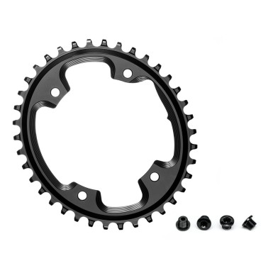 Plateau Cyclocross Oval Narrow Wide 110 mm 4 Trous Noir