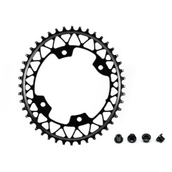 Plateau Gravel Oval Narrow Wide 110 mm 4 Trous Noir - Purebike*
