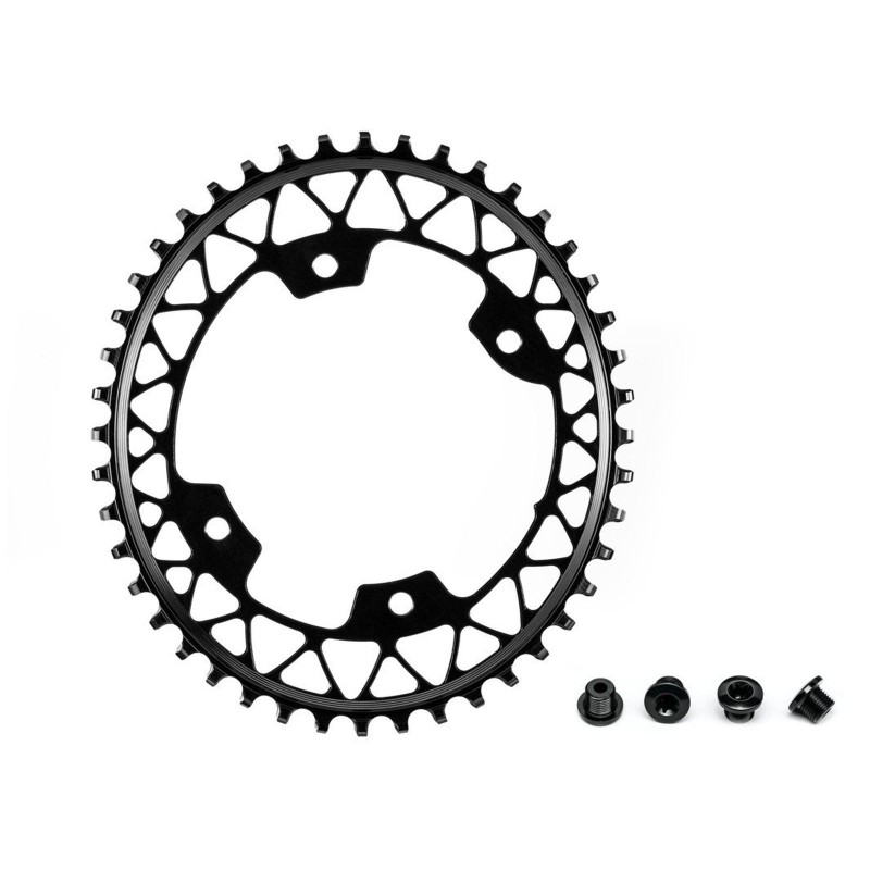 Plateau Gravel Oval Narrow Wide 110 mm 4 Trous Noir - Purebike*