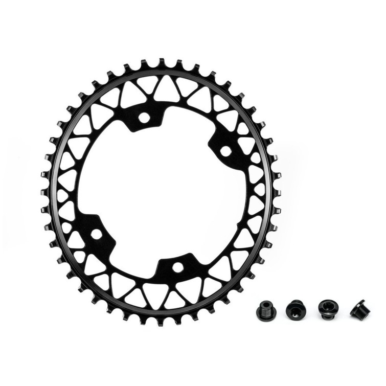 Plateau Gravel Oval Narrow Wide 110 mm 4 Trous Noir - Purebike*
