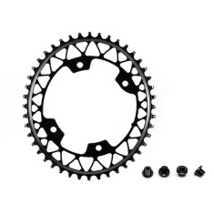 Plateau Gravel Oval Narrow Wide 110 mm 4 Trous Noir - Purebike*