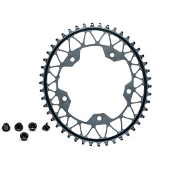 Absolute Black Plateau Gravel Oval Narrow Wide 110 mm 5 Trous Gris - Purebike