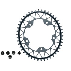 Absolute Black Plateau Gravel Oval Narrow Wide 110 mm 5 Trous Gris - Purebike
