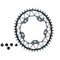 Absolute Black Plateau Gravel Oval Narrow Wide 110 mm 5 Trous Gris - Purebike