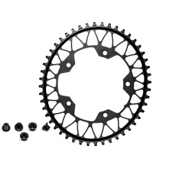 Absolute Black Plateau Gravel Oval Narrow Wide 110 mm 5 Trous Noir - Purebike