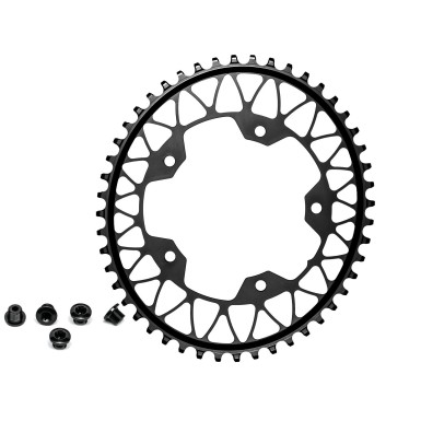 Absolute Black Plateau Gravel Oval Narrow Wide 110 mm 5 Trous Noir - Purebike