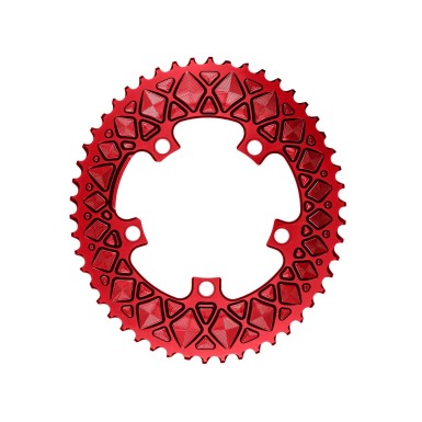 Absolute Black Plateau Ovale Premium - 5 trous 110 mm (non Sram) - Rouge - Purebike