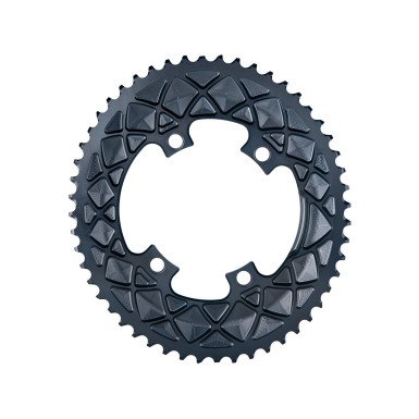 Absolute Black Plateau Ovale Premium - 4 trous 110 mm (Shimano asymétrique) - Gris - Purebike