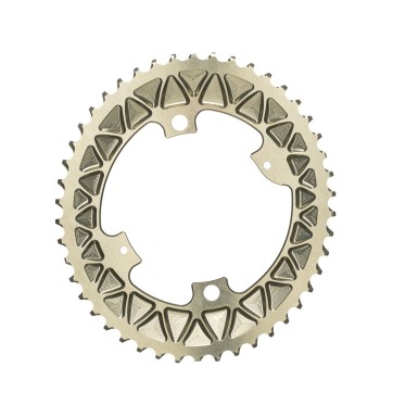 Absolute Black Plateau Ovale Sub Compact Premium - 4 trous 110 mm - Champagne - Purebike