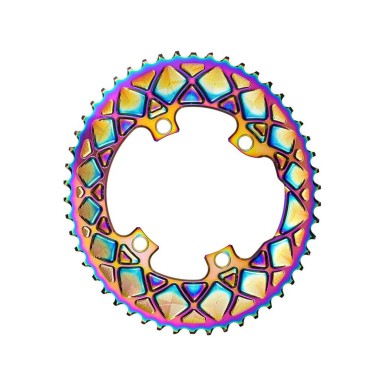 Absolute Black Plateau Ovale Premium - 4 trous 110 mm M9100/8000 - PVD Rainbow - Purebike