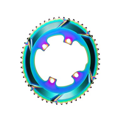 Absolute Black Plateau Ovale Premium - 4 trous 110 mm M9100/8000 - PVD Rainbow - Purebike